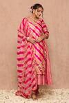 Buy_Surbhi shah_Pink Cotton Leheriya Kurta Set_Online_at_Aza_Fashions