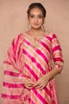 Surbhi shah_Pink Cotton Leheriya Kurta Set_at_Aza_Fashions