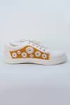 The Saree Sneakers_Yellow Embellished Floral Sneakers _Online_at_Aza_Fashions