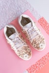 Buy_The Saree Sneakers_Beige Embellished Floral Sneakers _at_Aza_Fashions