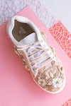 Buy_The Saree Sneakers_Beige Embellished Floral Sneakers _Online_at_Aza_Fashions