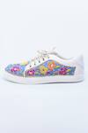 Buy_The Saree Sneakers_Blue Embellished Floral Sneakers _Online_at_Aza_Fashions