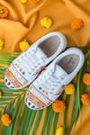 Buy_The Saree Sneakers_White Embroidered Sneakers _at_Aza_Fashions