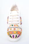 Shop_The Saree Sneakers_White Embroidered Sneakers _at_Aza_Fashions