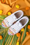 The Saree Sneakers_White Embroidered Sneakers _Online_at_Aza_Fashions