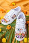 Buy_The Saree Sneakers_White Embroidered Sneakers _Online_at_Aza_Fashions