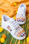 Shop_The Saree Sneakers_White Embroidered Sneakers _Online_at_Aza_Fashions