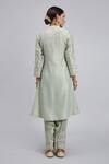Shop_Sheetal Batra_Green Kurta Chanderi  Salwar Bamber Satin Dupatta Kaina Set_at_Aza_Fashions