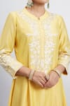 Buy_Sheetal Batra_Yellow Kurta Chanderi  Salwar Bamber Satin Dupatta Kaina Set _Online_at_Aza_Fashions