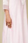 Sheetal Batra_Pink Kurta Silk Chanderi Palazzo Cambric Dori Work Mandarin Banafsha And Set _at_Aza_Fashions