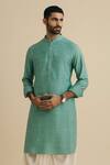 Buy_Philocaly_Green 50% Cotton, 50% Silk Kurta_at_Aza_Fashions