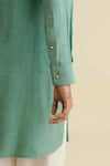 Buy_Philocaly_Green 50% Cotton, 50% Silk Kurta_Online_at_Aza_Fashions