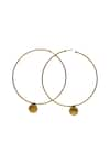 Shop_The Slow Studio_Gold Plated Handcrafted Ball Drop Hoops _Online_at_Aza_Fashions