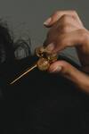 Buy_The Slow Studio_Gold Handcrafted Regent Hair Pin_at_Aza_Fashions