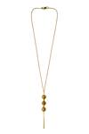 Shop_The Slow Studio_Gold Plated Handcrafted Lariat Pendant Necklace_at_Aza_Fashions
