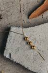 Shop_The Slow Studio_Gold Plated Handcrafted Lariat Pendant Necklace_Online_at_Aza_Fashions
