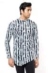 Shop_Mr. Ajay Kumar_Black 100% Luxe Cotton Asymmetric Printed Kurta  _Online_at_Aza_Fashions