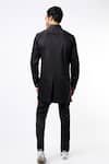 Shop_MR. Ajay Kumar_Black Cotton Satin Safari Shirt And Pant Set With Side Trims _at_Aza_Fashions