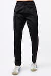 Buy_MR. Ajay Kumar_Black Cotton Satin Safari Shirt And Pant Set With Side Trims _Online_at_Aza_Fashions