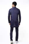 Shop_MR. Ajay Kumar_Navy Cotton Satin Multi Pocket Safari Shirt And Pant Set _at_Aza_Fashions