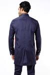 Buy_MR. Ajay Kumar_Navy Cotton Satin Multi Pocket Safari Shirt And Pant Set _Online_at_Aza_Fashions