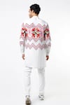 Shop_MR. Ajay Kumar_White Linen Printed Kurta Style Shirt _at_Aza_Fashions