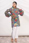 Buy_MR. Ajay Kumar_Multi Color Cotton Satin Printed Collared Neck Shirt  _at_Aza_Fashions
