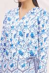 MR. Ajay Kumar_Blue 100% Luxe Cotton Printed V Neck Top And Pant Set  _at_Aza_Fashions
