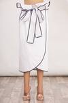 Buy_MR. Ajay Kumar_White Linen Wrap Skirt  _Online_at_Aza_Fashions