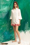 Suman Nathwani_White Mini Box Dress_Online_at_Aza_Fashions