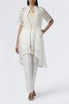 Shop_House Of Three_White Jamdani Overlay Jacket_Online_at_Aza_Fashions