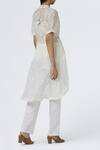 Shop_House Of Three_White Jamdani Overlay Jacket_at_Aza_Fashions