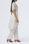 House Of Three_White Jamdani Overlay Jacket_Online_at_Aza_Fashions