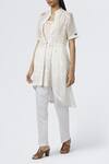 Buy_House Of Three_White Jamdani Overlay Jacket_Online_at_Aza_Fashions