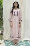 Shop Shivani Bhargava Pink Chanderi Round Kurta Online at Aza Fashions Shop_Shivani Bhargava_Pink Chanderi Round Kurta _Online_at_Aza_Fashions