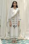 Buy_Shivani Bhargava_White Chanderi Round Kurta Set _at_Aza_Fashions