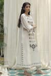 Shivani Bhargava_White Chanderi Round Kurta Set _Online_at_Aza_Fashions