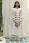 Buy_Shivani Bhargava_White Chanderi Round Kurta Set _Online_at_Aza_Fashions