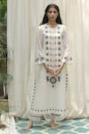 Buy_Shivani Bhargava_White Chanderi Round Kurta _Online_at_Aza_Fashions