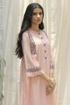 Buy_Shivani Bhargava_Pink Chanderi Round Kurta Set _Online_at_Aza_Fashions