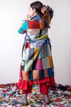 Ka-Sha_Multi Color Upcycled Fabric Patchwork Trench Jacket_Online_at_Aza_Fashions