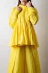Shop_Ka-Sha_Yellow Linen Tunic Pant Set_Online_at_Aza_Fashions