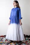 Buy_Ka-Sha_Blue Poplin Dyed Maxi Dress_at_Aza_Fashions