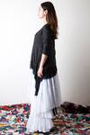 Shop_Ka-Sha_Black Handloom Cotton Asymmetric Dyed Dress_at_Aza_Fashions