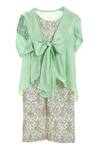 Shop_Mi Dulce An'ya_Green Organic Cotton Printed Jumpsuit _at_Aza_Fashions