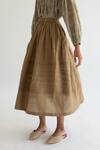 Cord_Beige 100% Cotton Midi Skirt _Online_at_Aza_Fashions