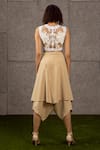 Shop_Siddartha Tytler_Beige Knitted Draped Dhoti Pant  _at_Aza_Fashions