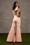 Shop_Siddartha Tytler_Peach Knitted Pant _at_Aza_Fashions