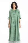 Buy_THREE_Green Handwoven Checkered Tunic_at_Aza_Fashions