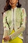 Buy_Siddartha Tytler_Green Net High Neck Embroidered Top _Online_at_Aza_Fashions